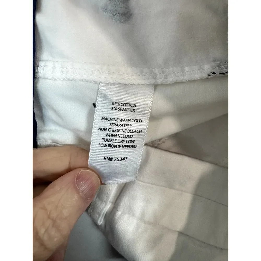 British Khaki Bicycle Print Chino Shorts 97% Cotton - Women Size 4